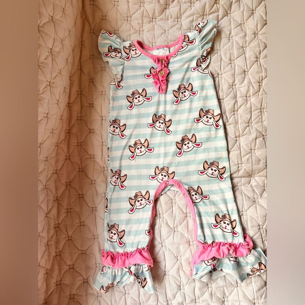 Girls Rodeo Bunny Romper 12-18m